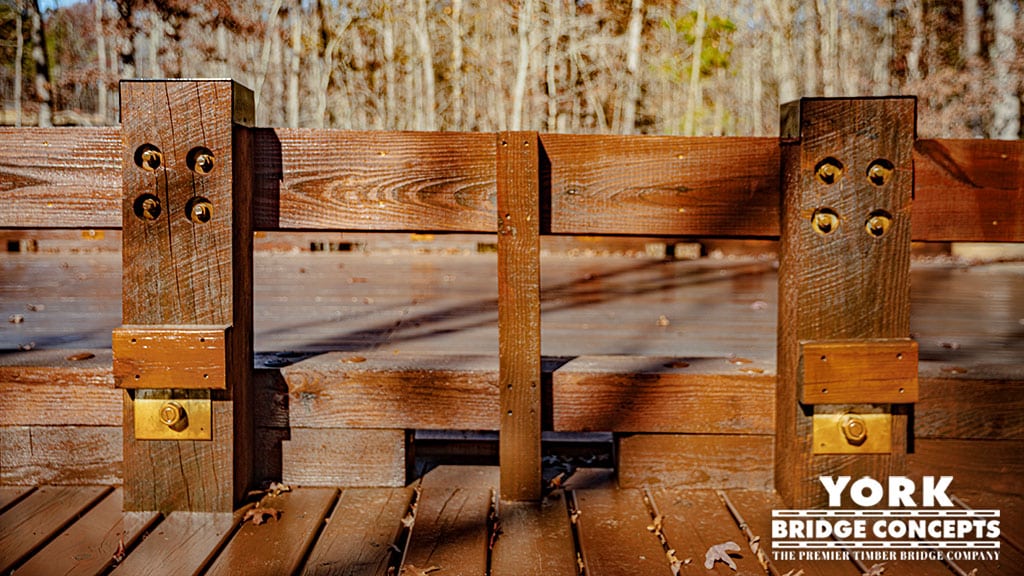 Guiderail detail Cresswind at Twin Lakes Vehicular Timber Bridge- Hoschton, GA