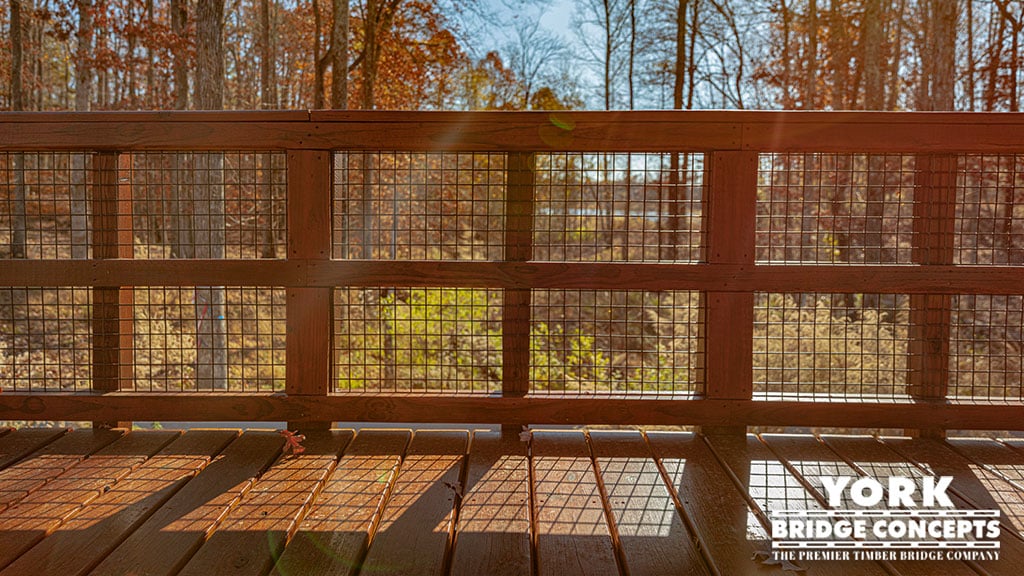 Rail detail Cresswind at Twin Lakes Vehicular Timber Bridge- Hoschton, GA