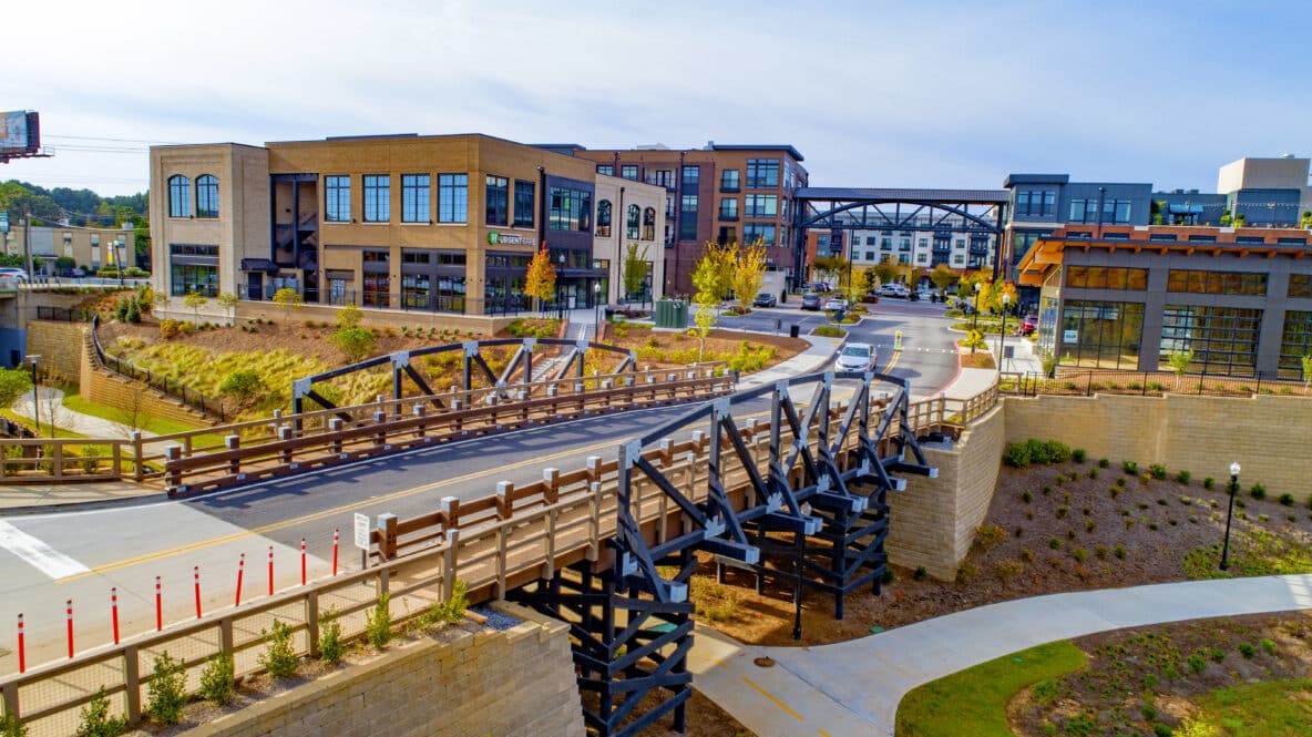 Parkview at Peachtree double vehicular bridge in Georgia