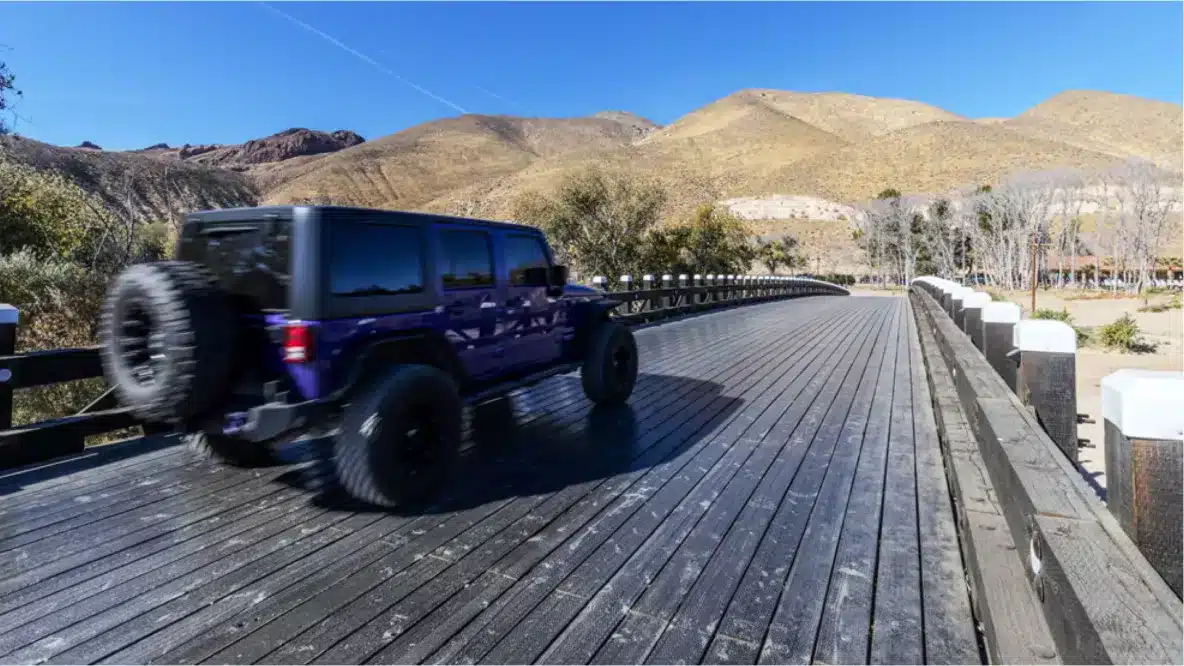 Thousand Trails entryway with vehicle in Acton, CA