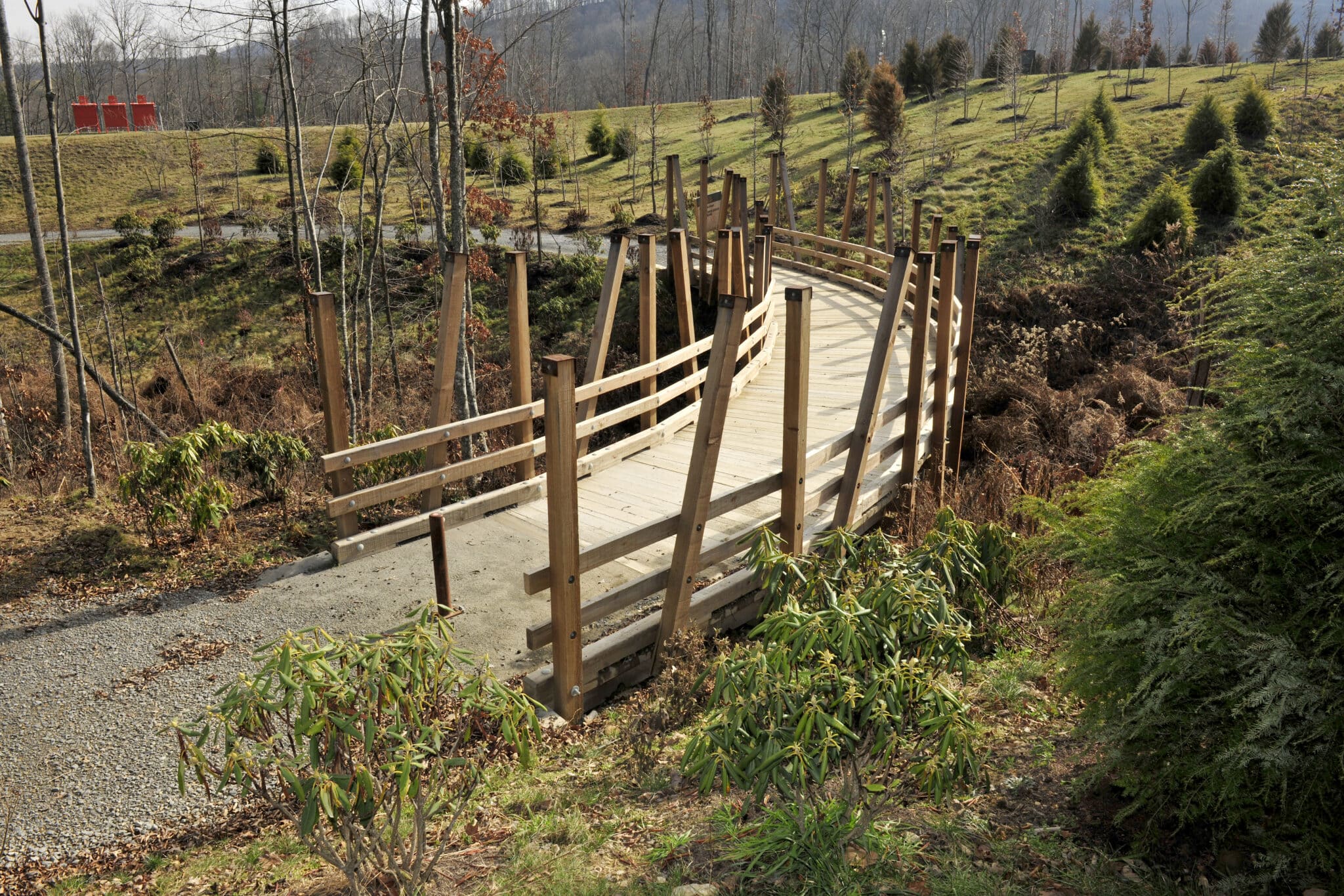 Summit Bechtel Gateway Trail timber bridge entrance