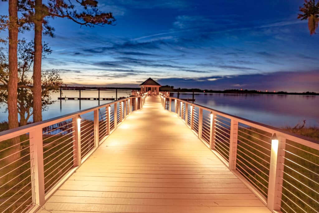 River Lights evening shot of pier