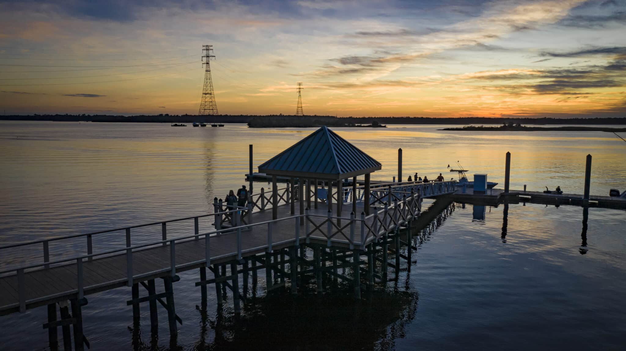 River Lights Pier at sunset