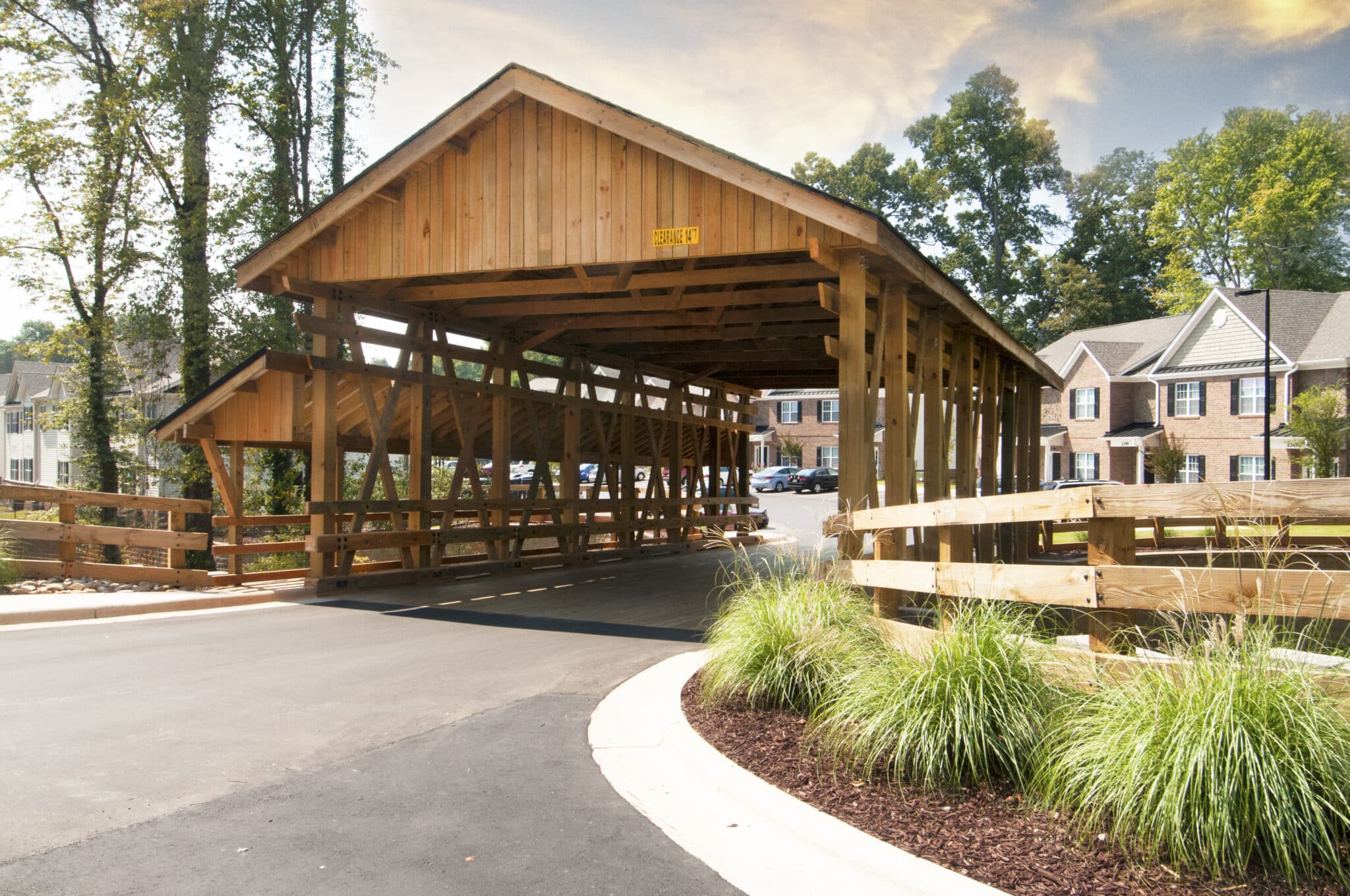 Deacon's Station Covered timber vehicular bridge in Winston Salem, NC built by York Bridge Concepts