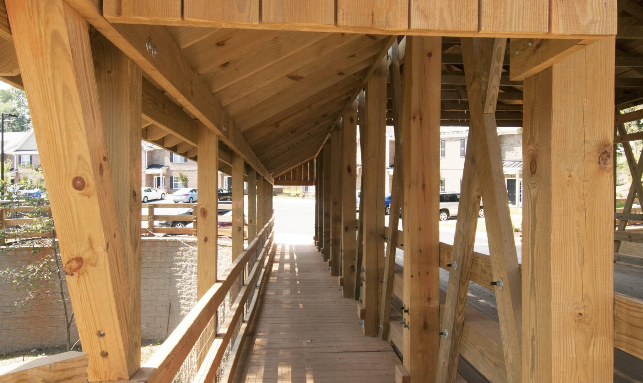 Covered Pedestrian section of the Deacon's Station in Winston Salem, NC