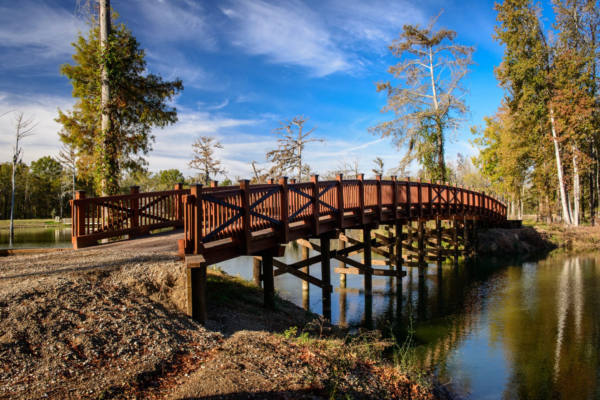 The Knight Ranch Golf Cart Bridge built in Louisiana by York Bridge Concepts