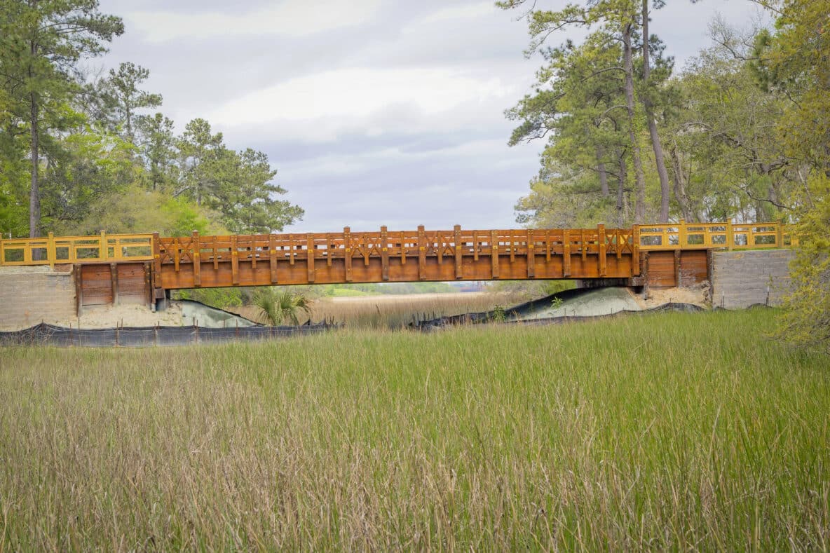 Cooper River Farms Vehicular Timber Free-Span Bridge in Charleston, SC design-built by York Bridge Concepts