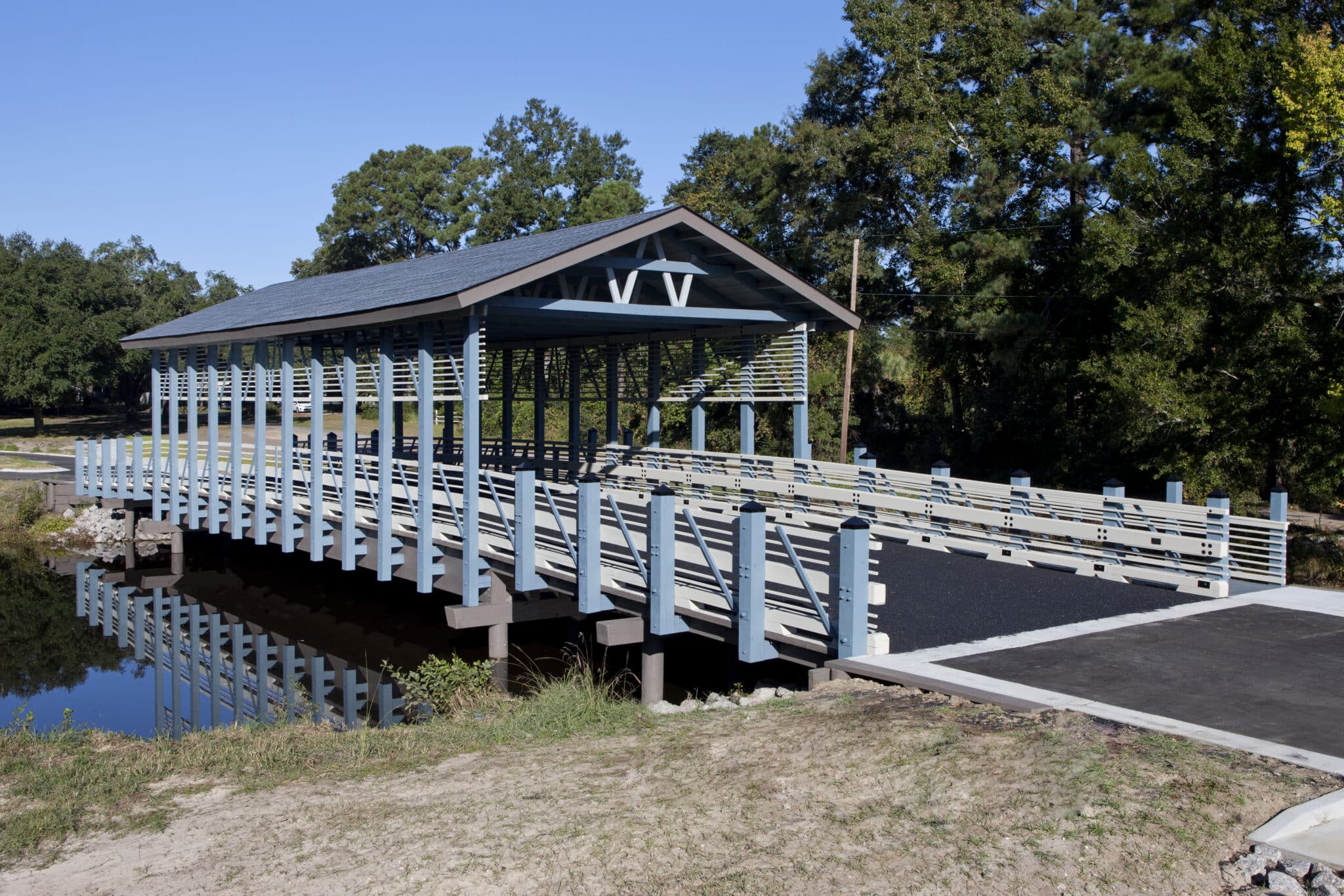 The Plantation At Winyah Bay Covered Timber Bridge in Georgetown, SC design-built by York Bridge Concepts