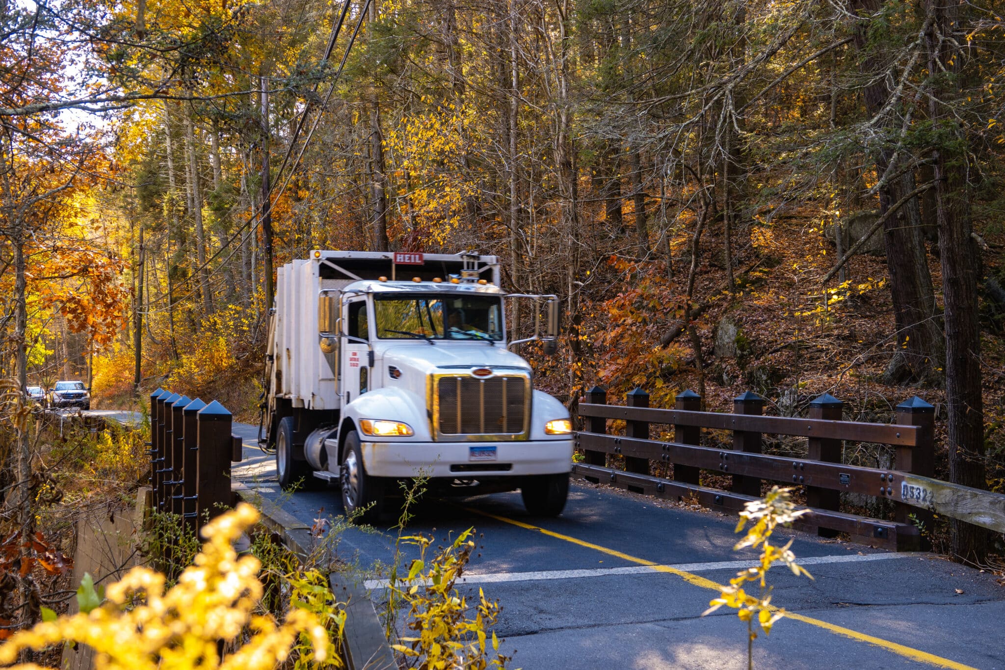 Poverty Hollow HS20-44 vehicular timber bridge roadway shot.