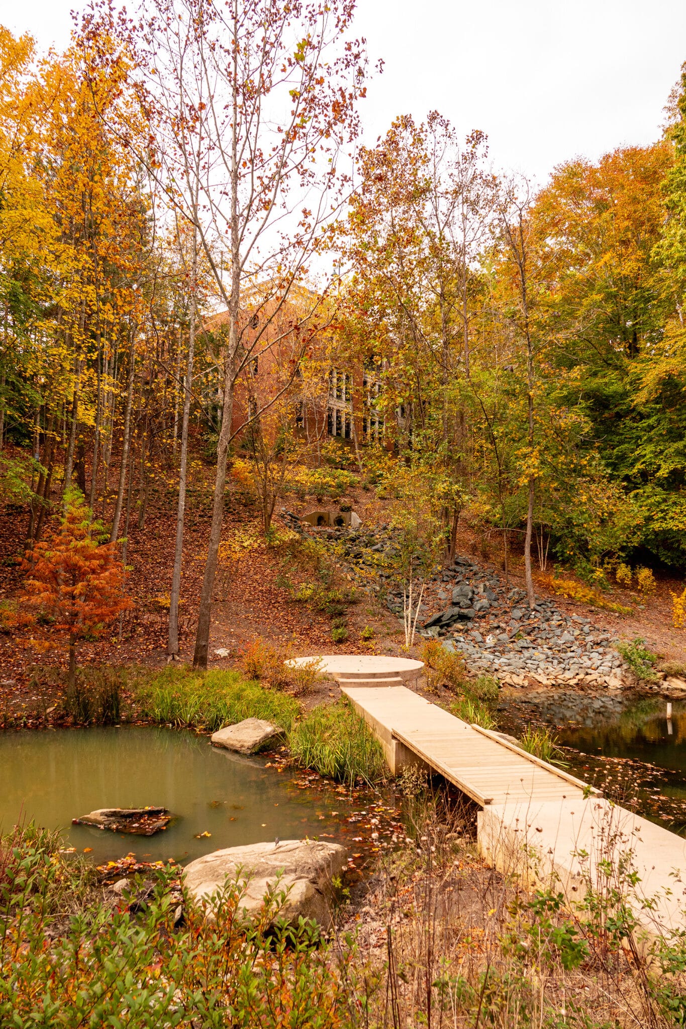 UVA footbridge that leads up to the campus