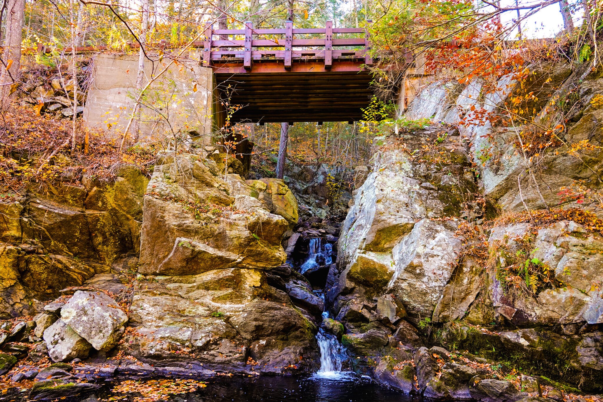 Poverty Hollow HS20 timber vehicular bridge in Redding, CT design-built by York Bridge Concepts