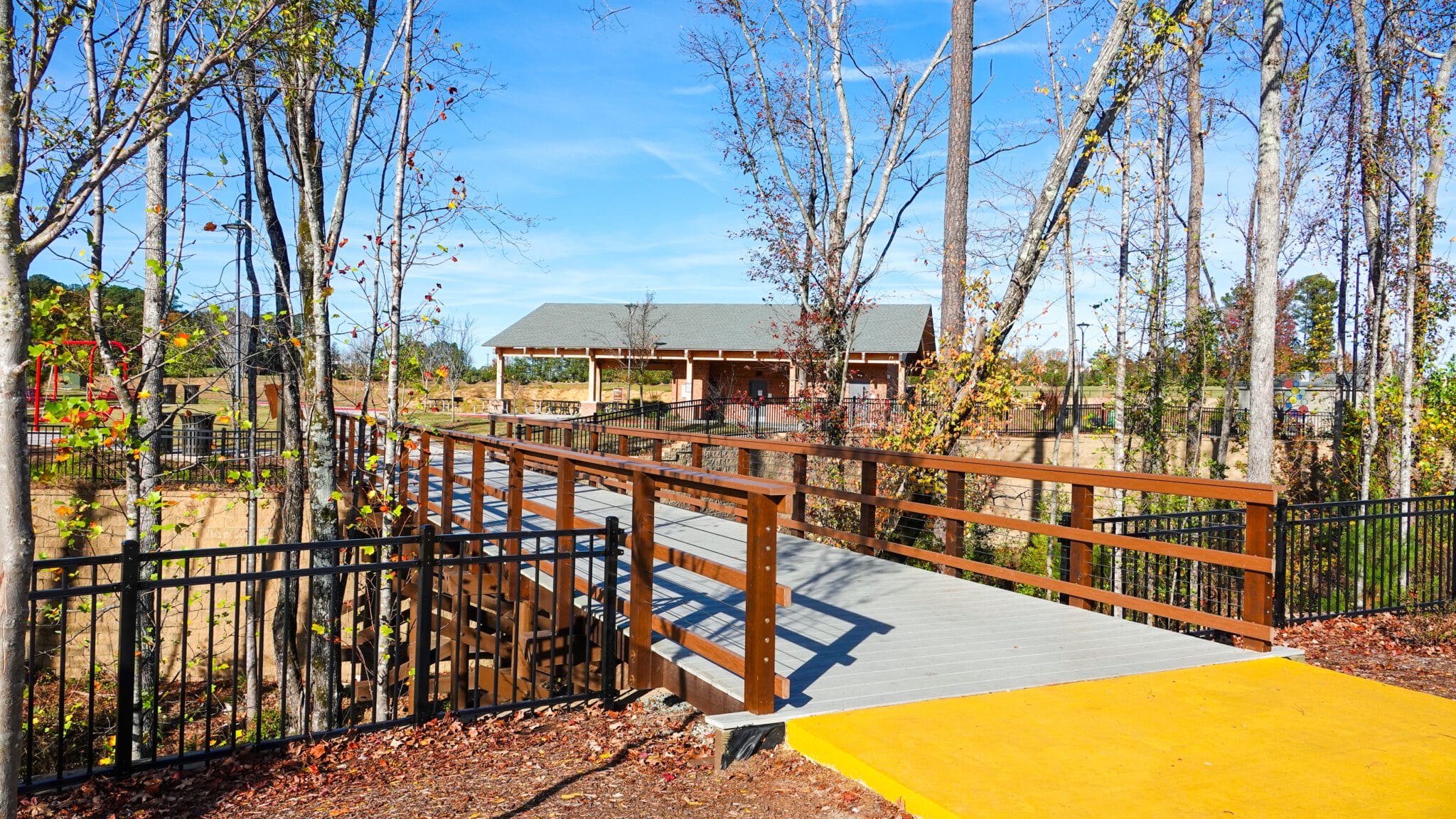 Pleasant Park Pedestrian timber bridge profile in Apex, NC