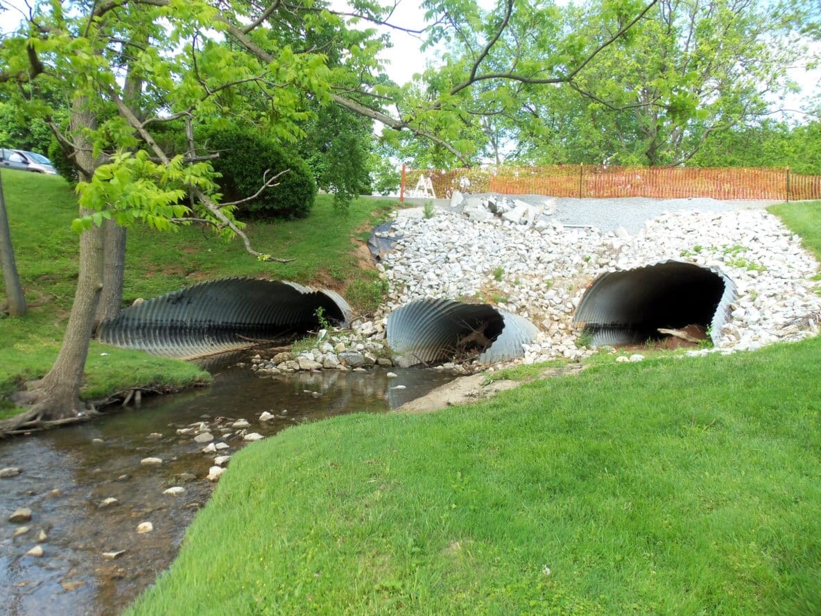 Brookshire Culvert Failure from River bank in Maryland